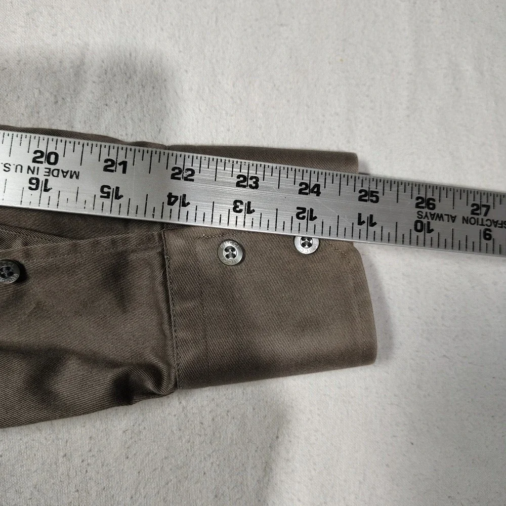 Gucci Mens Button Down Shirt 16.5 42 Brown Cotton Blend Made in Italy Designer